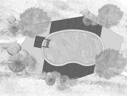 Κάτοψη πισίνας ασπρόμαυρη